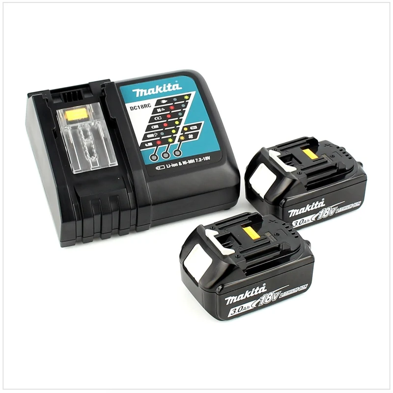 Makita DHP 483 RFJ 18 V Li-Ion Perceuse visseuse à percussion sans fil 18 V Brushless en Coffret MAKPAC + 2x Batteries BL 1830 3,0 Ah + Chargeur DC18RC