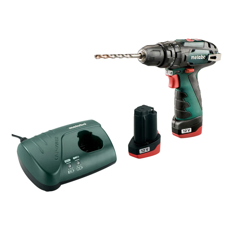 Metabo PowerMaxx SB Basic Perceuse-visseuse à percussion sans fil 12 V 34 Nm ( 600385500 ) + 2x batterie 2,0 Ah + chargeur + coffret