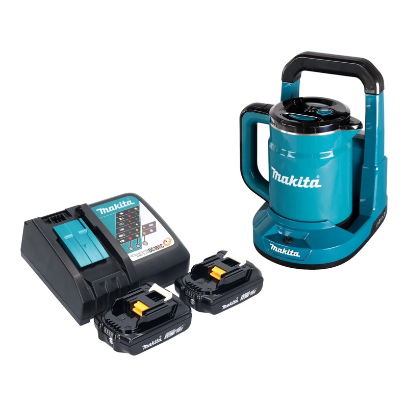 Makita DKT 360 RA2 Bouilloire sans fil 36 V ( 2x 18 V ) 0,8 L + 2x batterie 2,0 Ah + chargeur