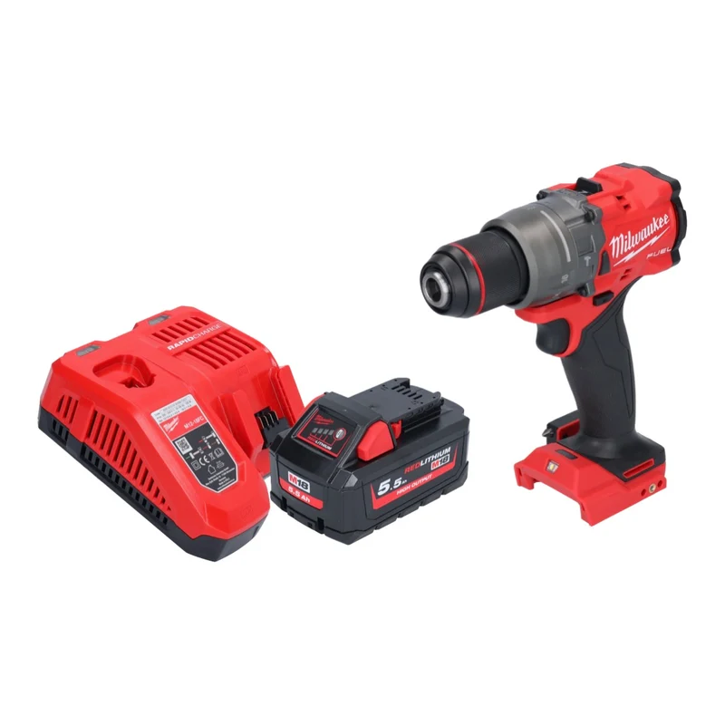 Milwaukee M18 FPD3-551 Perceuse-visseuse à percussion sans fil 18 V 158 Nm Brushless + 1x batterie 5,5 Ah + chargeur