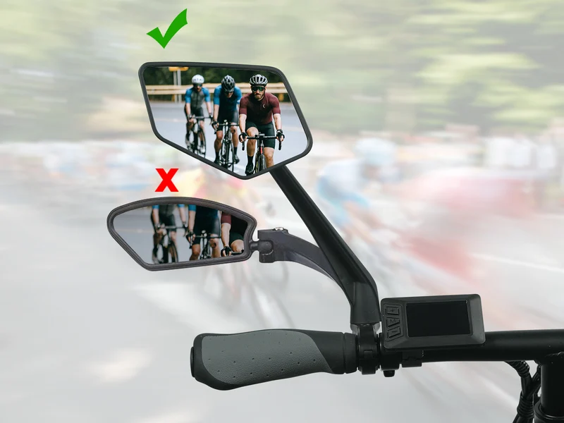 HD Extra Large Wide-view 360° Adjustable EBike Mirrors