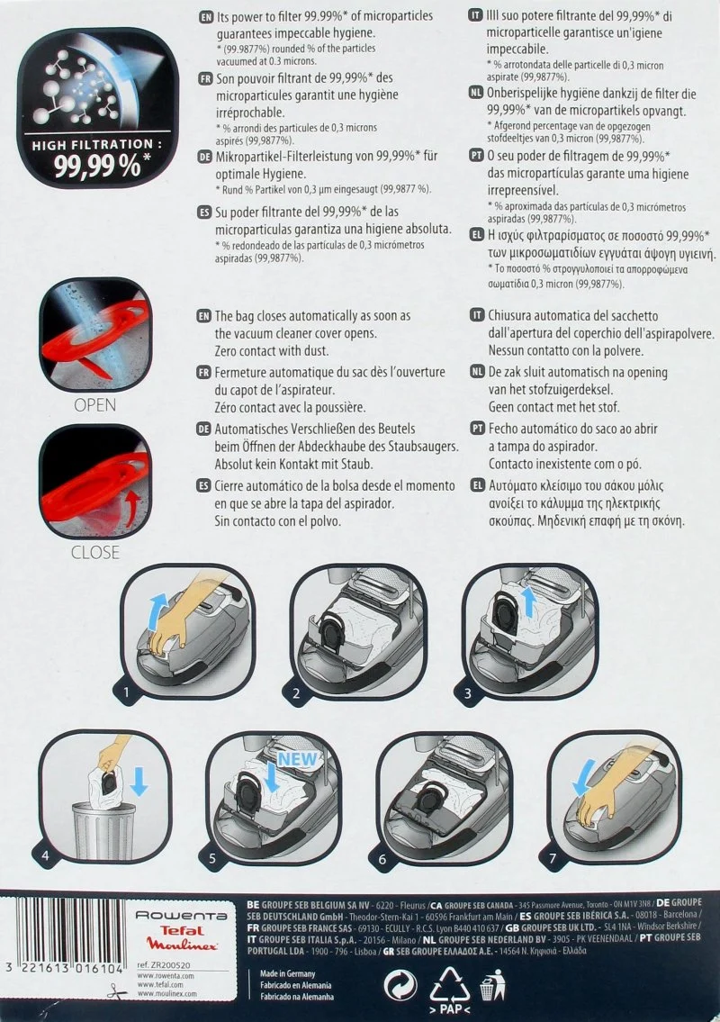 Sac Aspirateur HYGIENE+ ROWENTA ZR200520