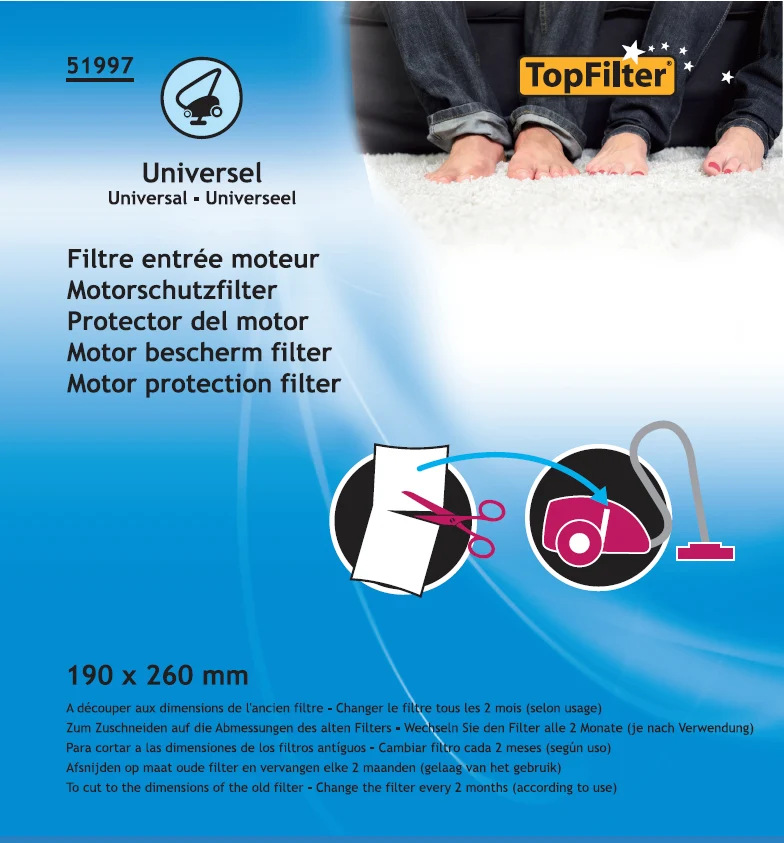 Filtre entrée moteur universel 51997