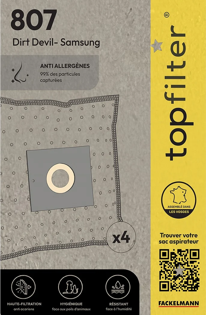 Sac Aspirateur TopFilter PREMIUM 64807 Dirt Devil Samsung