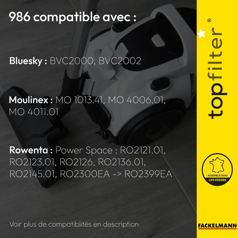 Sac TopFilter PREMIUM 64986 Moulinex Rowenta