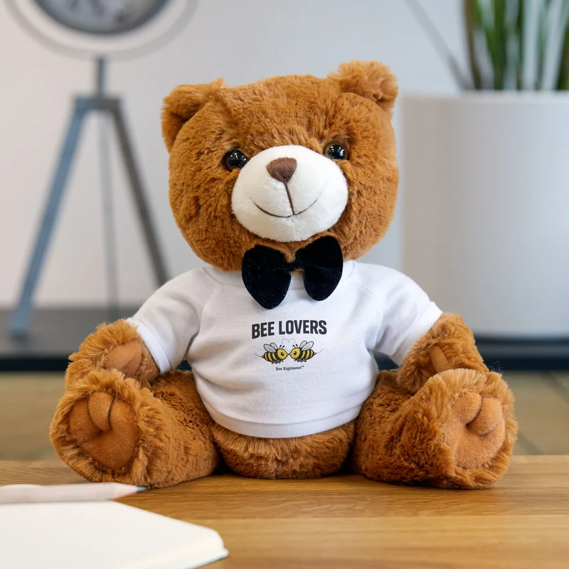 Valentine's Bee Lovers Teddy Bear with T‑Shirt