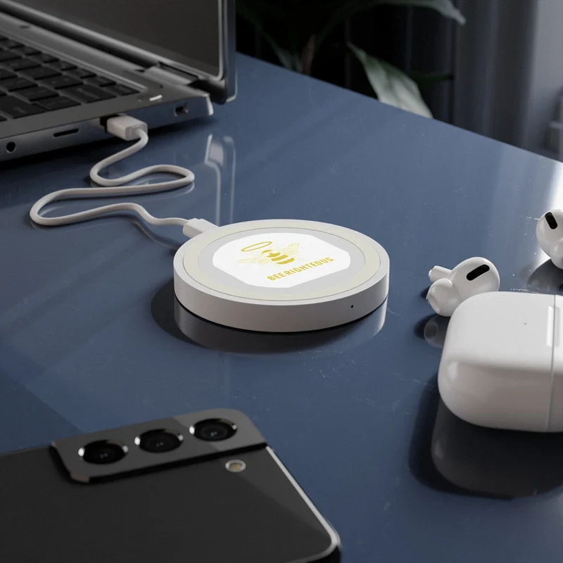 Bee Righteous Eco-Friendly Wireless Charging Pad - Unique Bee Design, Perfect Gift for Tech Lovers!