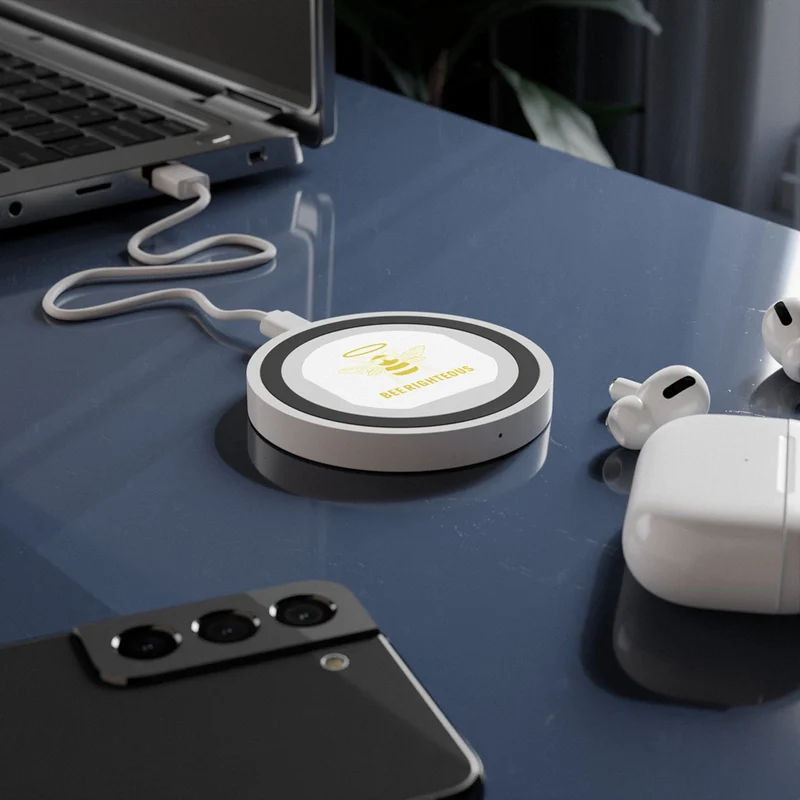 Bee Righteous Eco-Friendly Wireless Charging Pad - Unique Bee Design, Perfect Gift for Tech Lovers!