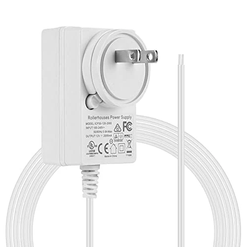 Sortfle DC 12V/24V Plug-in Adapte, Transformer, DC Wall Adapte, White Adapte