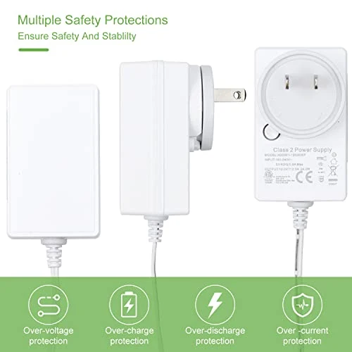 Sortfle DC 12V/24V Plug-in Adapte, Transformer, DC Wall Adapte, White Adapte