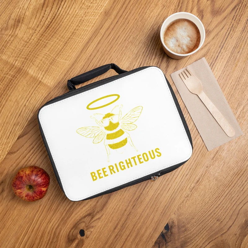 Bee Themed Insulated Lunch Bag | Cute Lunch Tote for School & Work