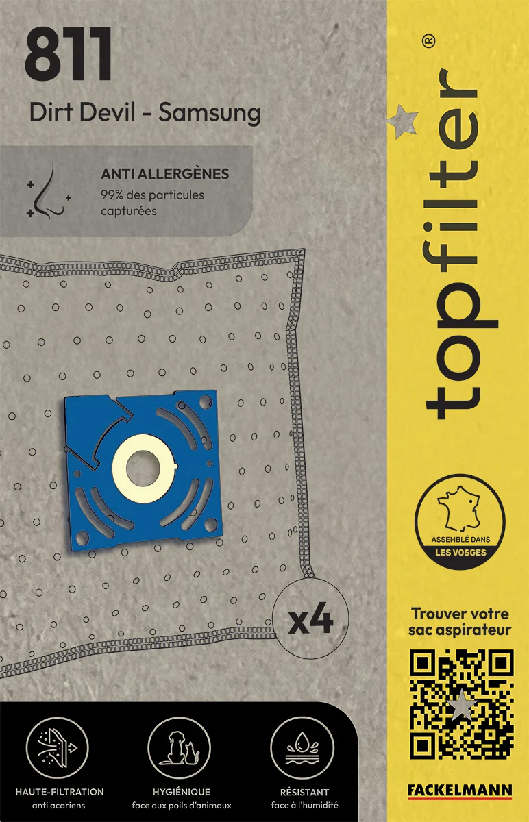 Sac TopFilter PREMIUM 64811 Dirt Devil Samsung Rotel
