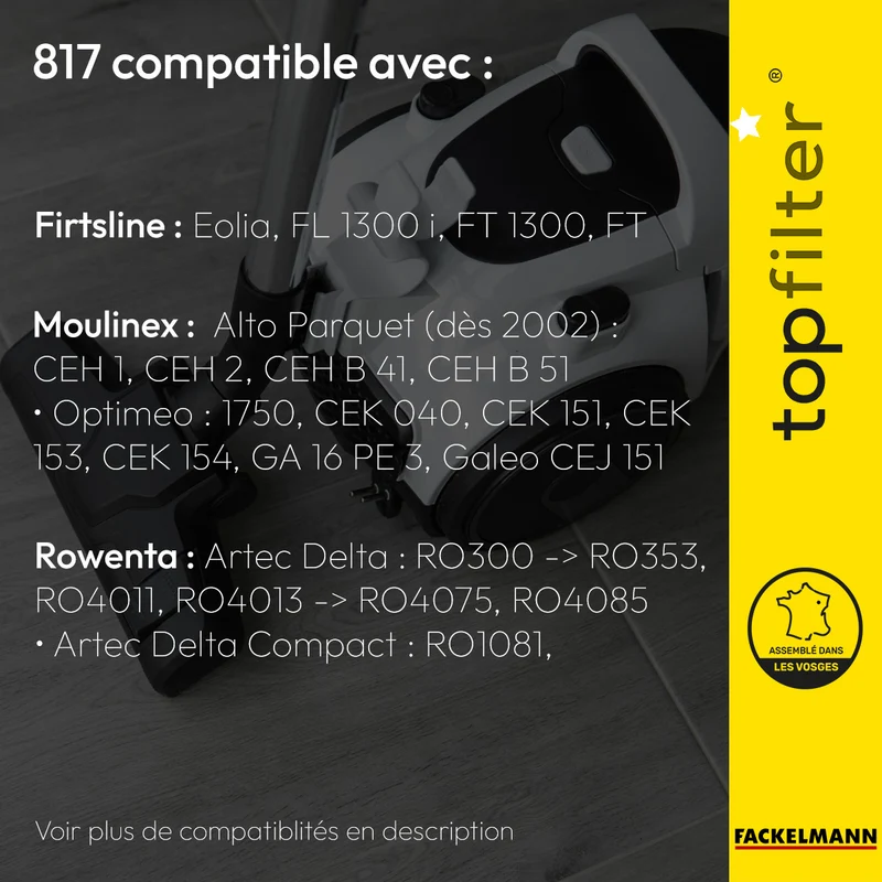 Sac TopFilter PREMIUM 64817 Moulinex Rowenta
