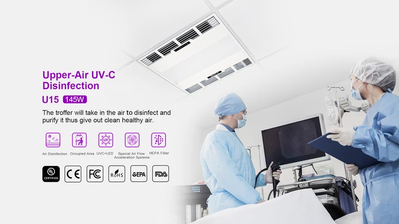 254nm GermAwayUV UVC Troffer Light Sanitizer