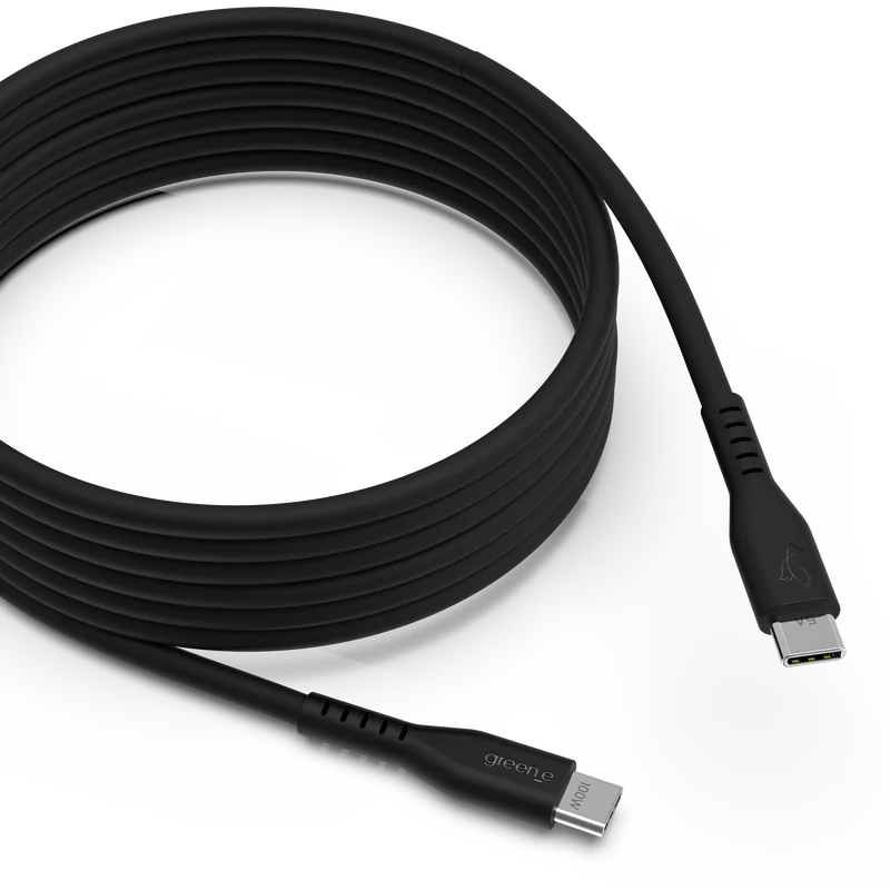 Câble GREEN_E USB-C 100W Fabriqué en France, 3,0 m, Noir Légende