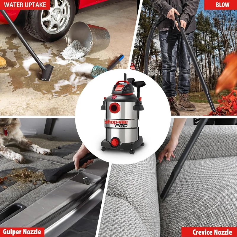 Shop-Vac® 12 Gallon 6.0 Peak HP Stainless Steel Wet/Dry Vacuum