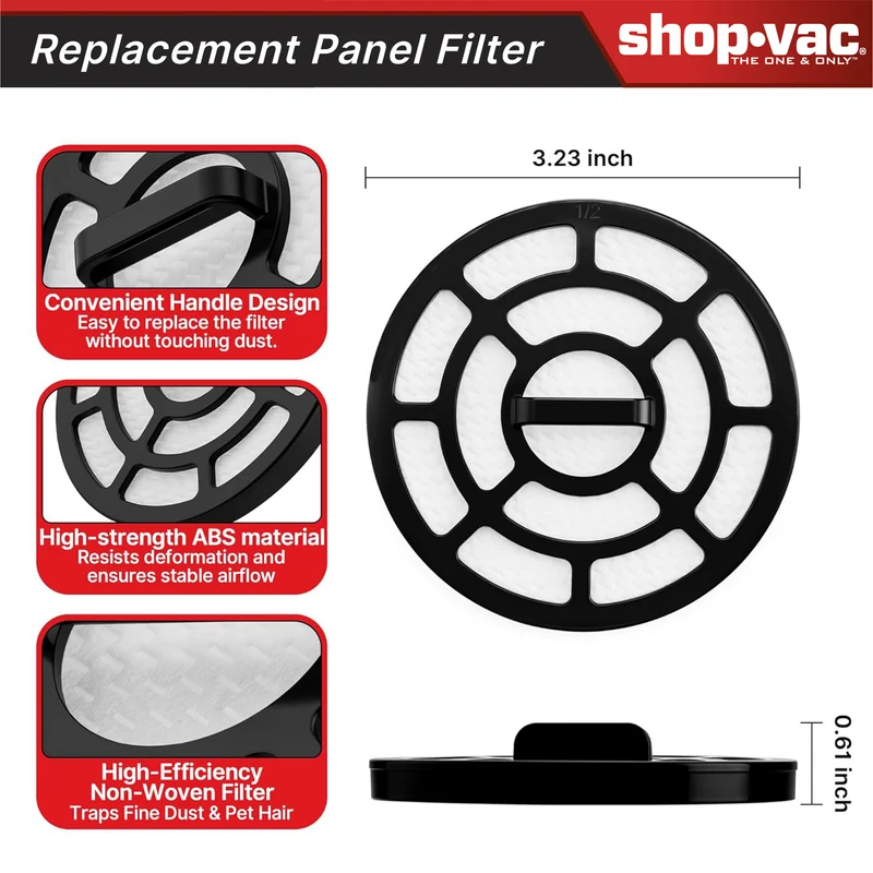 Shop-Vac® Replacement Panel Filter, Compatible with the 4-in-1 Pet Grooming Vacuum