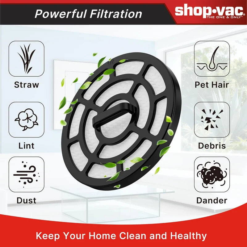 Shop-Vac® Replacement Panel Filter, Compatible with the 4-in-1 Pet Grooming Vacuum