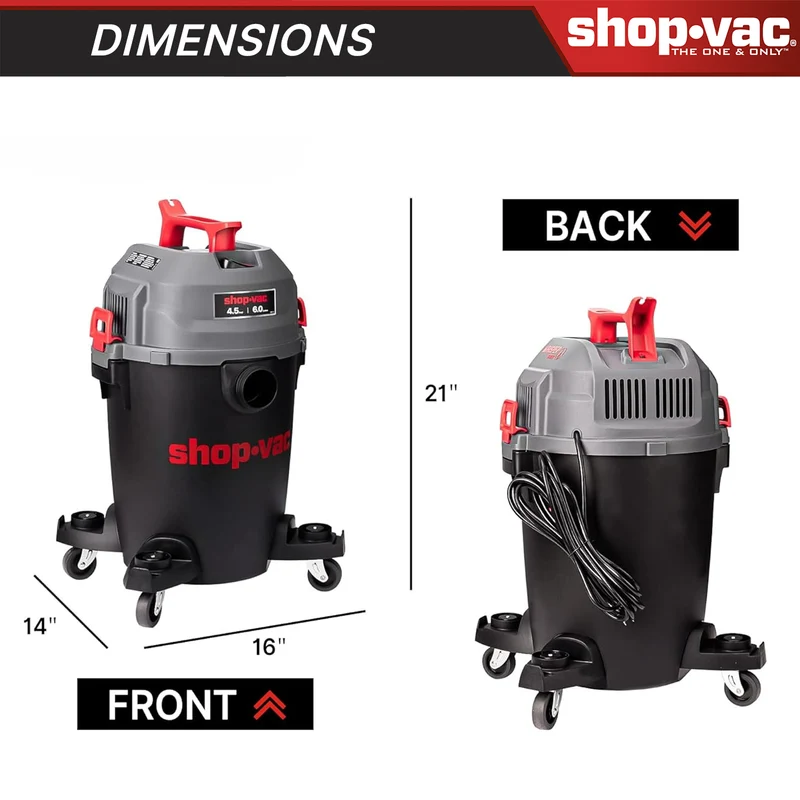 Shop-Vac® 6 Gallon Ultra Quiet 4.5 Peak HP Wet/Dry Vacuum