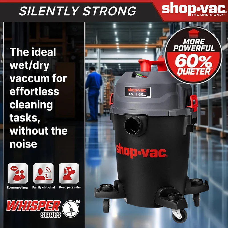 Shop-Vac® 6 Gallon Ultra Quiet 4.5 Peak HP Wet/Dry Vacuum