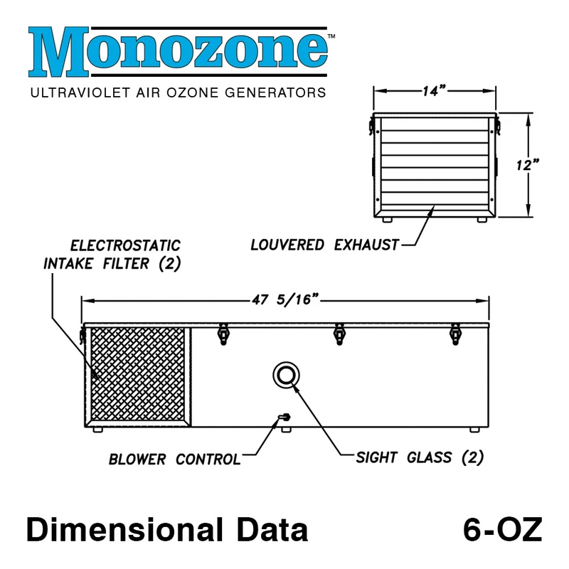 6oz Monozone Ozone Generator for Large Spaces