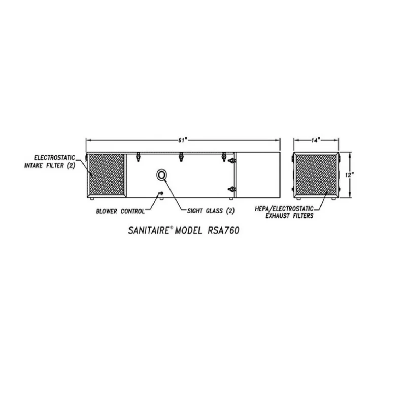 Large Area UV Cleaner, Air Sanitizer - RSA760 - 22,800 Cubic Feet per Hour
