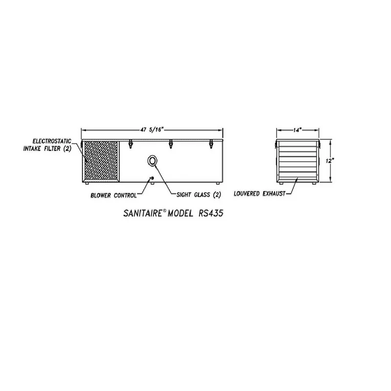 Large Area UV Cleaner, Air Sanitizer - RS435 - 19,575 Cubic Feet per Hour