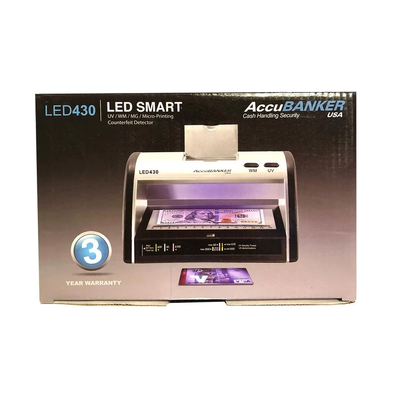 Accubanker LED430 Compact Counterfeit Money Detector with UV/WM
