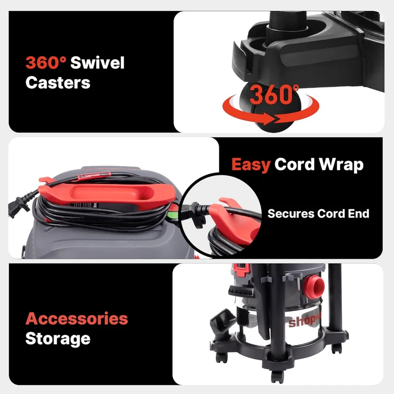 Shop-Vac® 5 Gallon Ultra Quiet Stainless Steel 4.5Peak HP Wet/Dry Vacuum