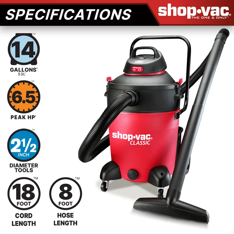 Shop-Vac® 14 Gallon 6.5 Peak HP Wet/Dry Vacuum