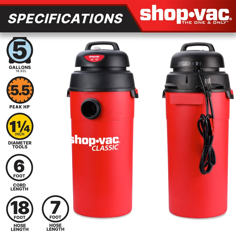 Shop-Vac® 5 Gallon 5.5 Peak HP Wall Mounted Garage Vac