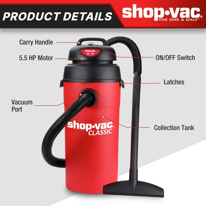 Shop-Vac® 5 Gallon 5.5 Peak HP Wall Mounted Garage Vac