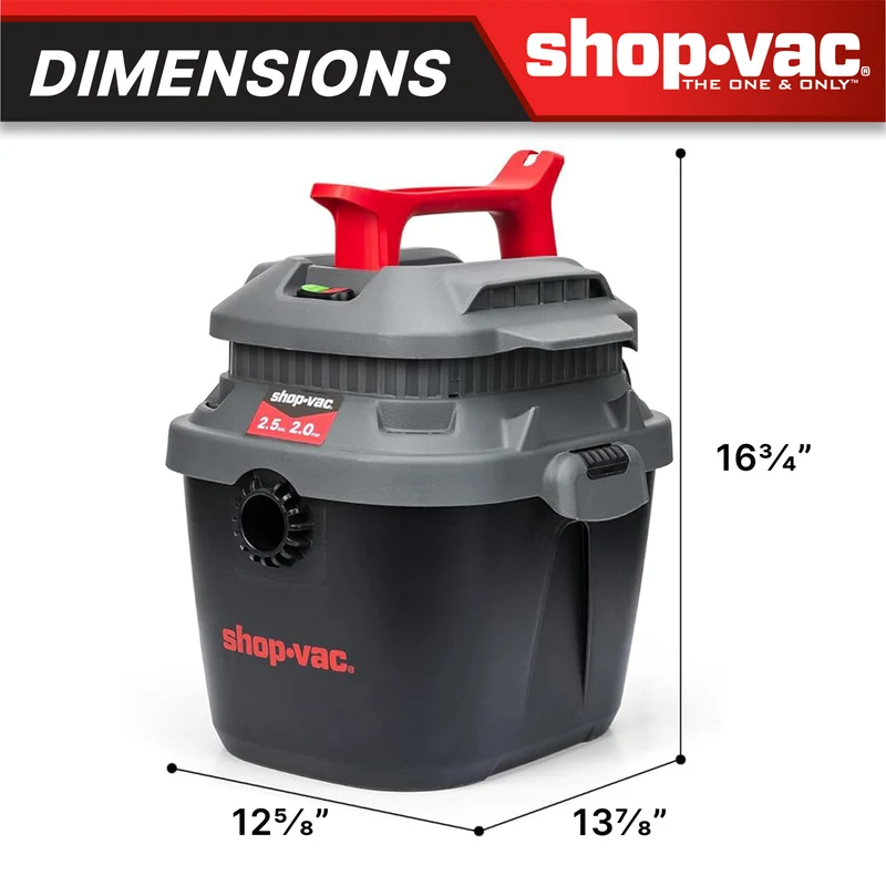 Shop-Vac® 2.5 Gallon 2.0 Peak HP Square Wet/Dry Vacuum