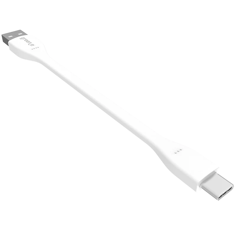 Câble green-e éco-conçu USB-A vers USB-C, 15 cm, Blanc