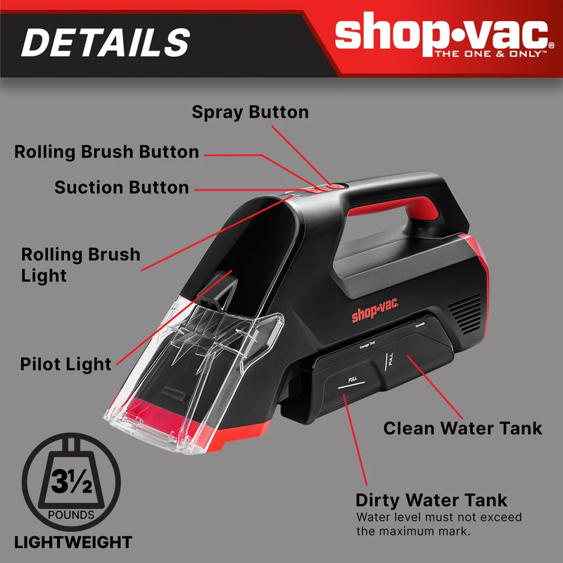 Shop-Vac® 3-in-1 Cordless Spot Cleaner