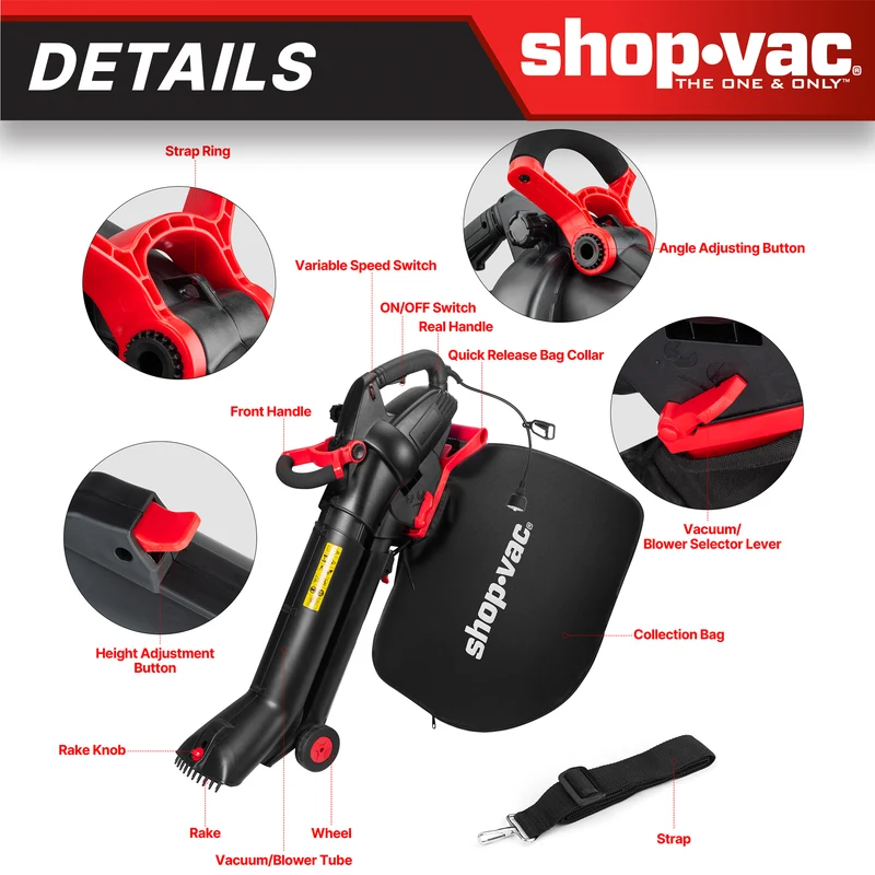 Shop-Vac® 3-in-1 Electric Leaf Blower, Vacuum & Mulcher