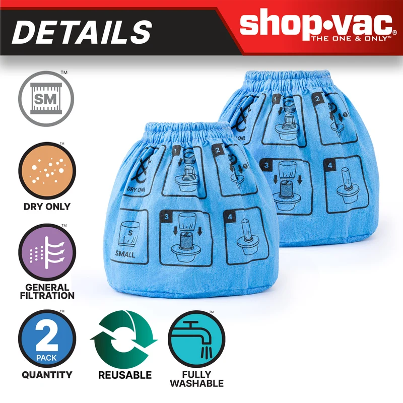 Shop-Vac® Non-Woven Small Cloth Cage Filter (2 Pack)