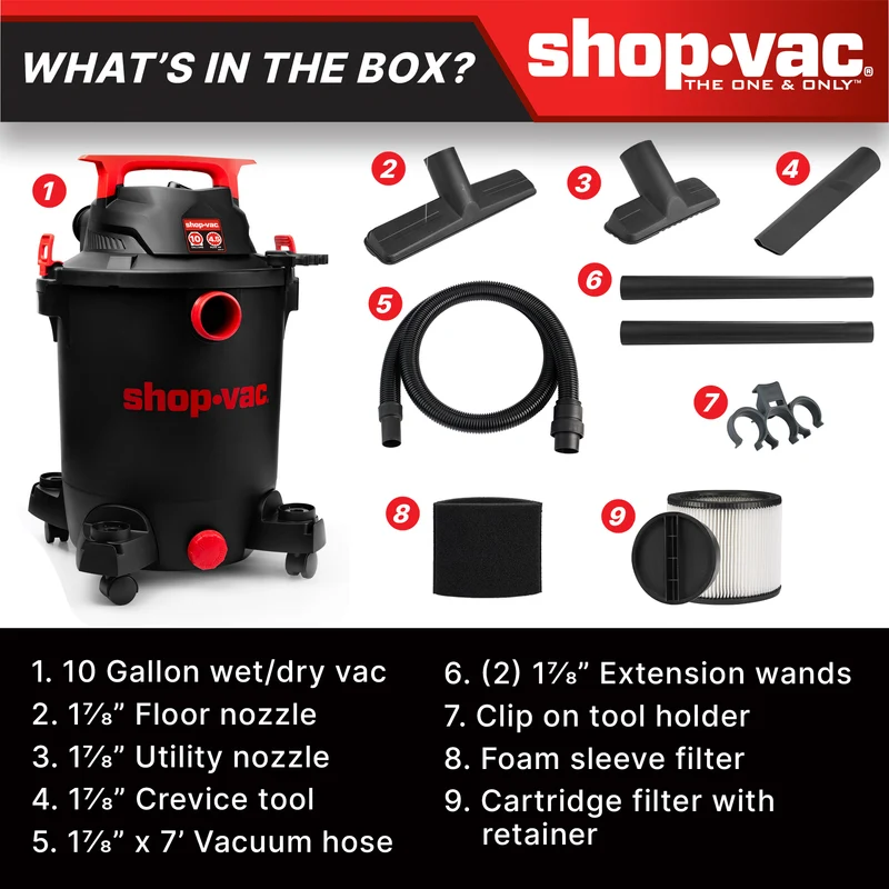 Shop-Vac® 10 Gallon 4.5 Peak HP Wet/Dry Vacuum