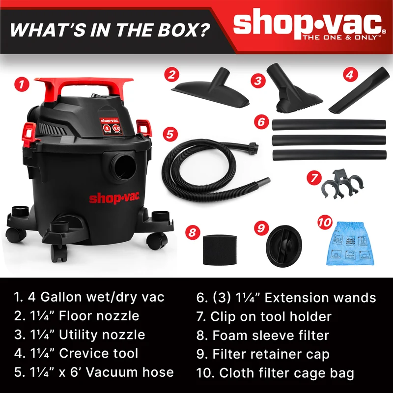 Shop-Vac® 4 Gallon 4.5 Peak HP Wet/Dry Vacuum