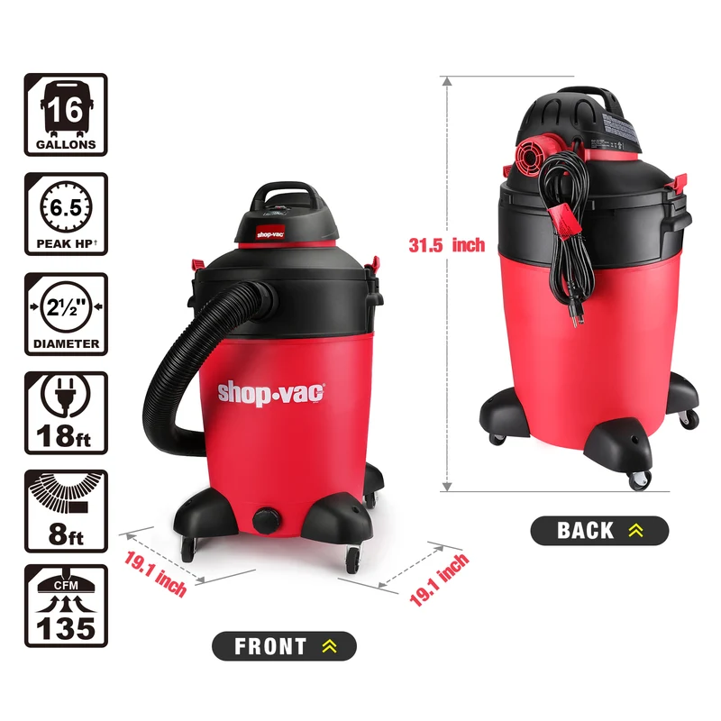 Shop-Vac® 16 Gallon 6.5 Peak HP SVX2 Wet/Dry Vac