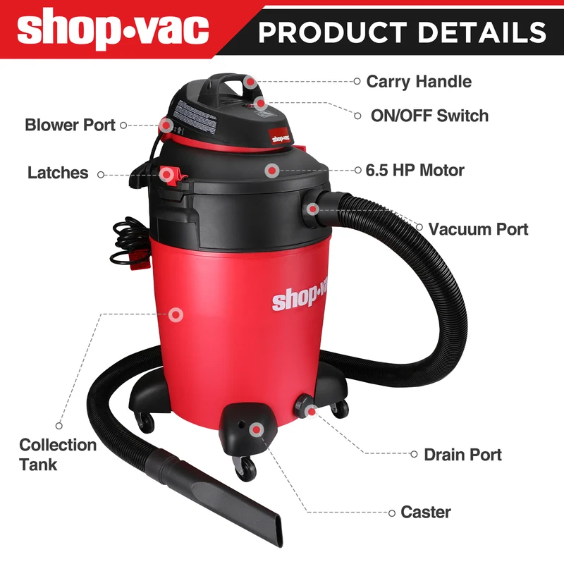 Shop-Vac® 16 Gallon 6.5 Peak HP SVX2 Wet/Dry Vac