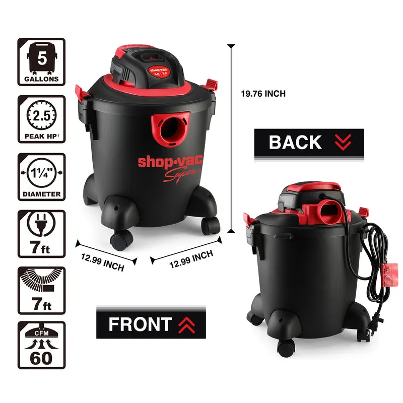 Shop-Vac® 5 Gallon 2.5 Peak HP Wet/Dry Vac