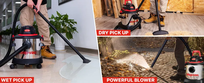Shop-Vac® 4 Gallon 2.5 Peak HP Stainless Steel Wet/Dry Vac