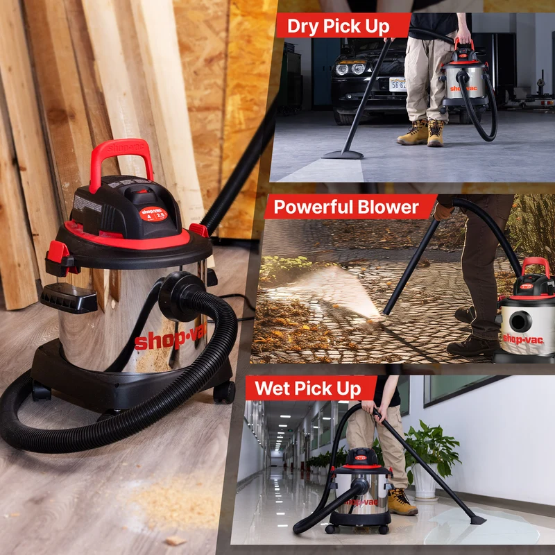 Shop-Vac® 4 Gallon 2.5 Peak HP Stainless Steel Wet/Dry Vac