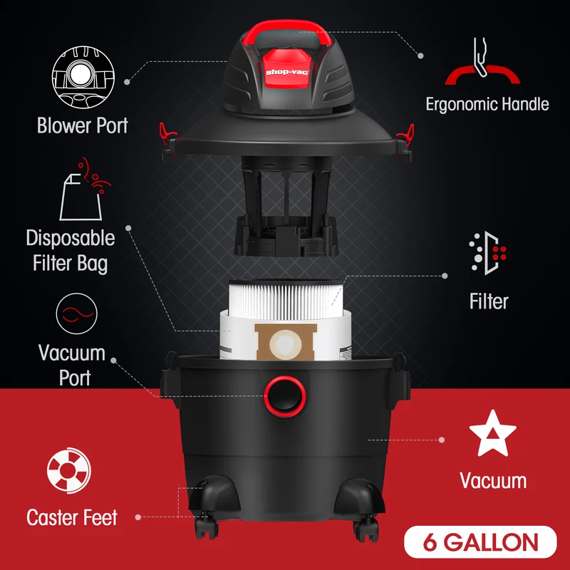 Shop-Vac® 6 Gallon 3.5 Peak HP Wet/Dry Vac