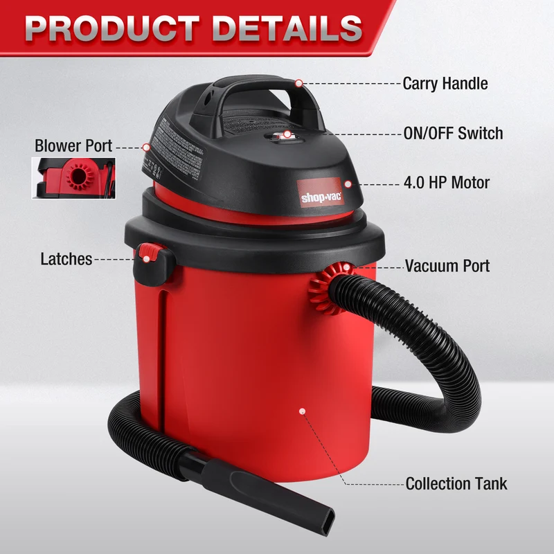 Shop-Vac® 4 Gallon 4.0 Peak HP Wet/Dry Vac