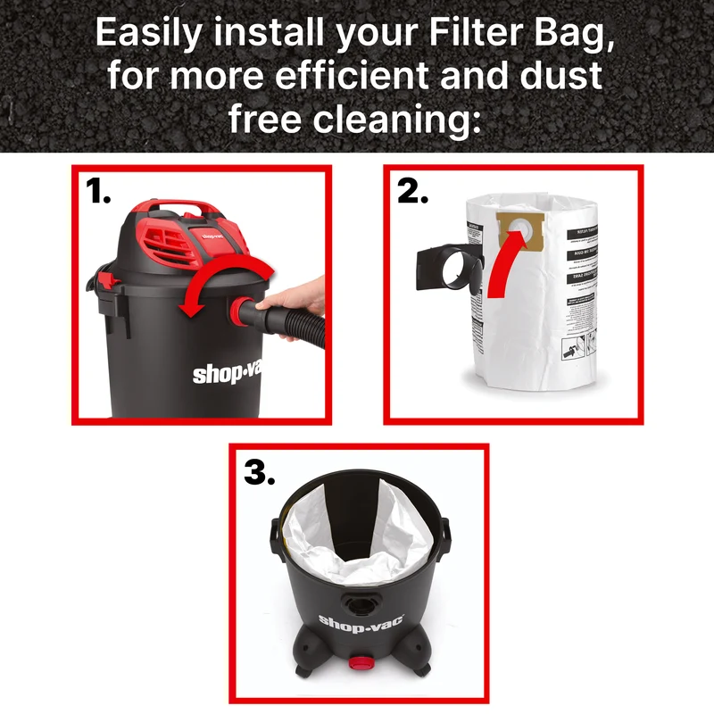 Shop-Vac® 15-22 Gallon Disposable Filter Bags (5 pack)