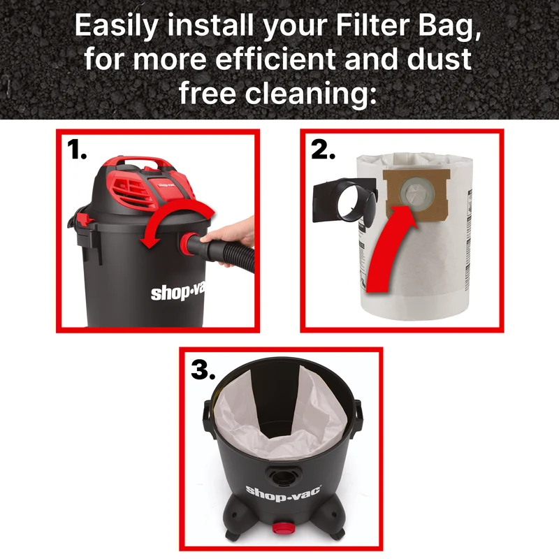 Shop-Vac® 5-8 Gallon Disposable Filter Bags (5 pack)