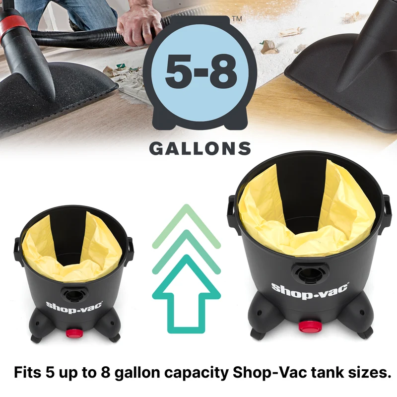 Shop-Vac® 5-8 Gallon High Efficiency Disposable Filter Bags