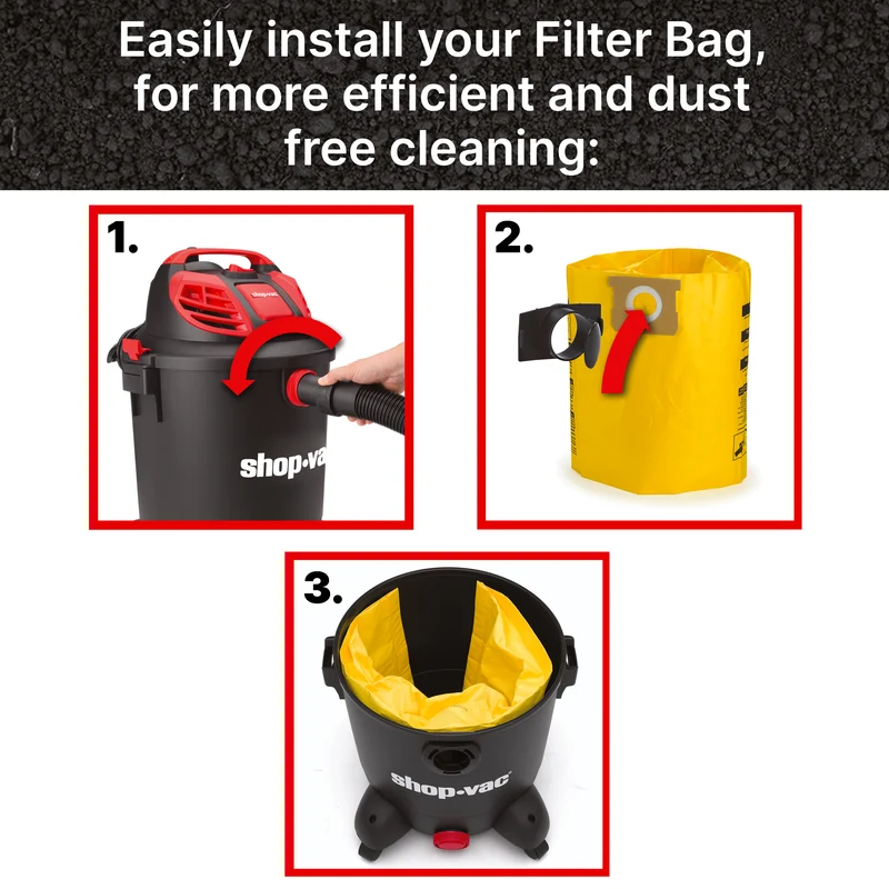Shop-Vac® 15-22 Gallon High Efficiency Disposable Filter Bags (5 pack)